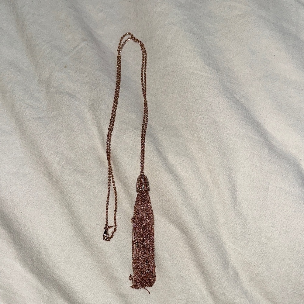 Alexis Bittar Rose Gold 31” chain + 4” Tassel Necklace